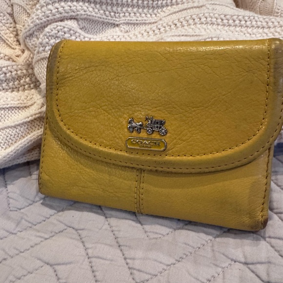 Coach Handbags - Vintage Coach Yellow Leather Wallet